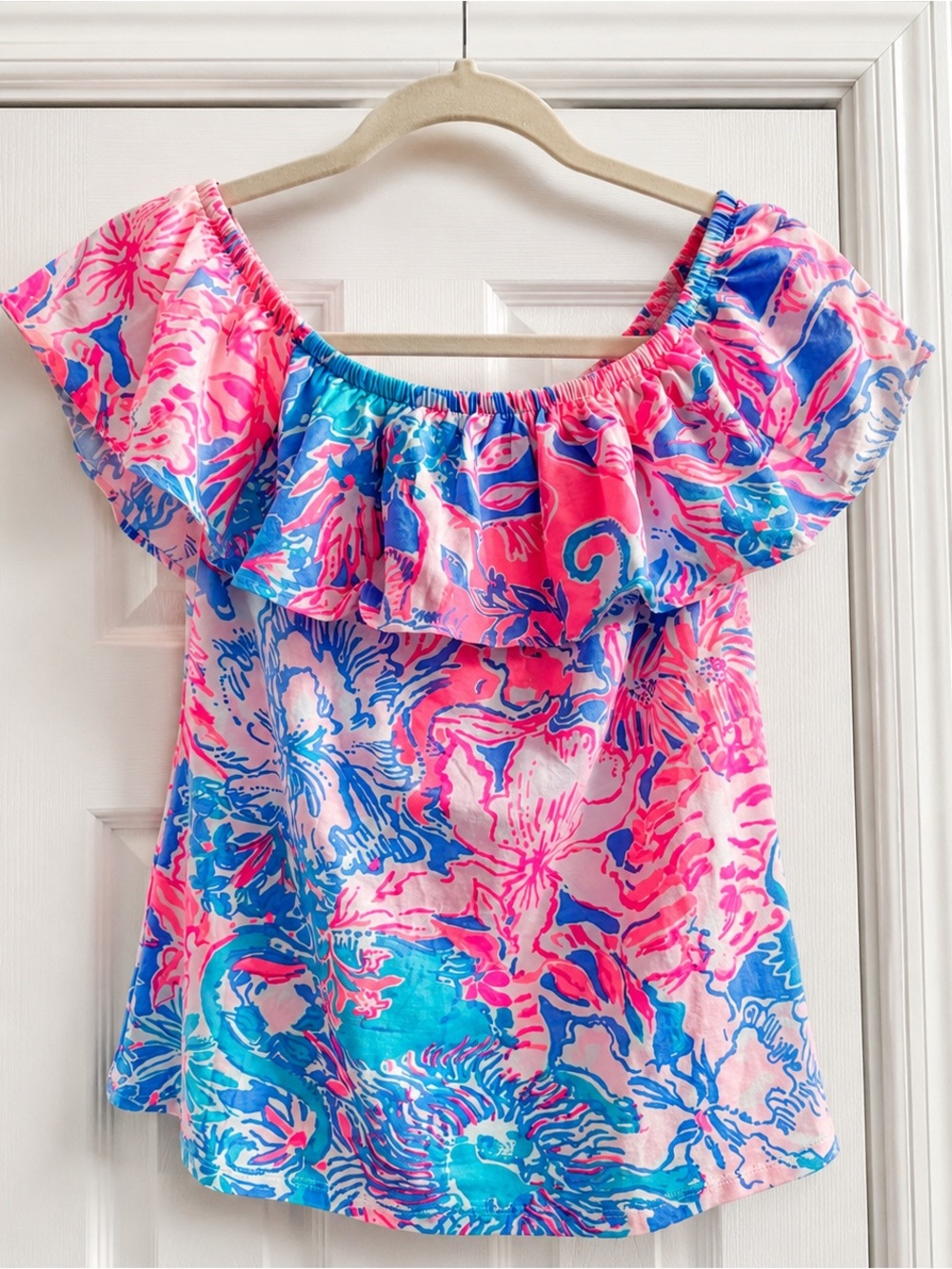 Lilly Pulitzer La Fortuna Top – Blue Perri Viva La Lilly NWOT